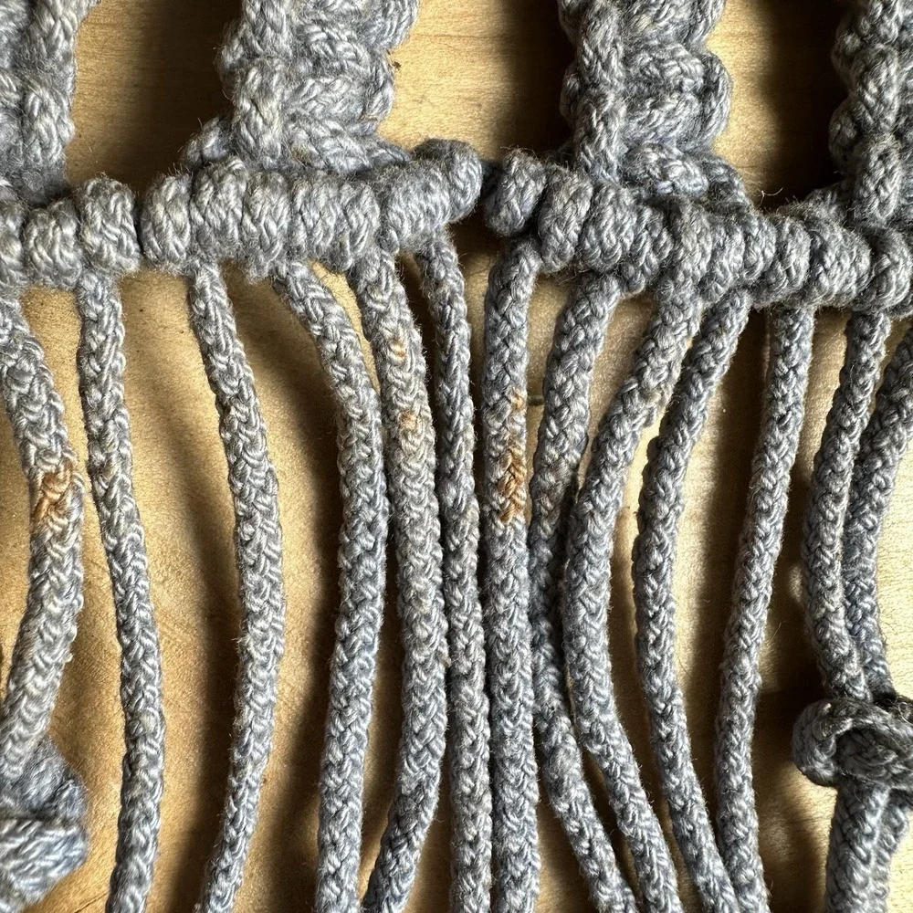 Macrame Wall Hanging Room Home Decor Woven‎ Boho Chic Wall Home Art Red Beads